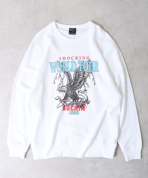 MODISH GAZE(モディシュガゼ)の「MODISH GAZE WORLD TOUR バンド風デザイン 裏毛スウェット(スウェット・メンズ・ホワイト/杢グレー/ブラック・M/L)」の12枚目の写真