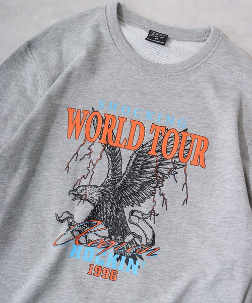 MODISH GAZE(モディシュガゼ)の「MODISH GAZE WORLD TOUR バンド風デザイン 裏毛スウェット(スウェット・メンズ・ホワイト/杢グレー/ブラック・M/L)」の8枚目の写真