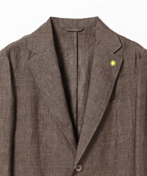 GIANNETTO（ジャンネット）の「GIANNETTO × Brilla per il gusto / 別注 リネン ブラウン ジャケット（テーラードジャケット・メンズ・ダークブラウン・50/48/46/44/52）」の3枚目の写真