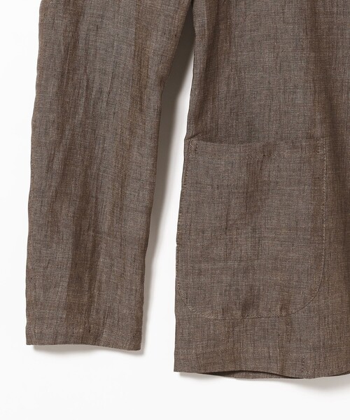 GIANNETTO（ジャンネット）の「GIANNETTO × Brilla per il gusto / 別注 リネン ブラウン ジャケット（テーラードジャケット・メンズ・ダークブラウン・50/48/46/44/52）」の4枚目の写真