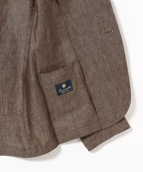 GIANNETTO（ジャンネット）の「GIANNETTO × Brilla per il gusto / 別注 リネン ブラウン ジャケット（テーラードジャケット・メンズ・ダークブラウン・50/48/46/44/52）」の5枚目の写真