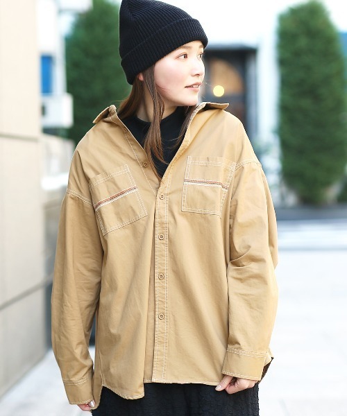 チチカカ（チチカカ）の「綿ツイルチマヨ刺繍シャツ（シャツ/ブラウス・レディース・ベージュ/カーキ・FREE）」の6枚目の写真