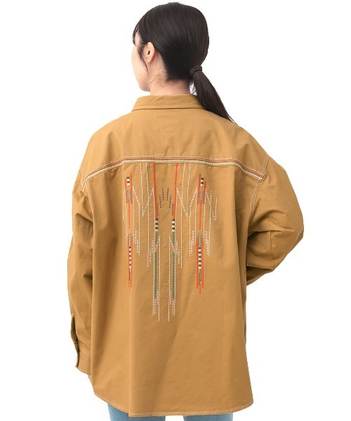 チチカカ（チチカカ）の「綿ツイルチマヨ刺繍シャツ（シャツ/ブラウス・レディース・ベージュ/カーキ・FREE）」の10枚目の写真