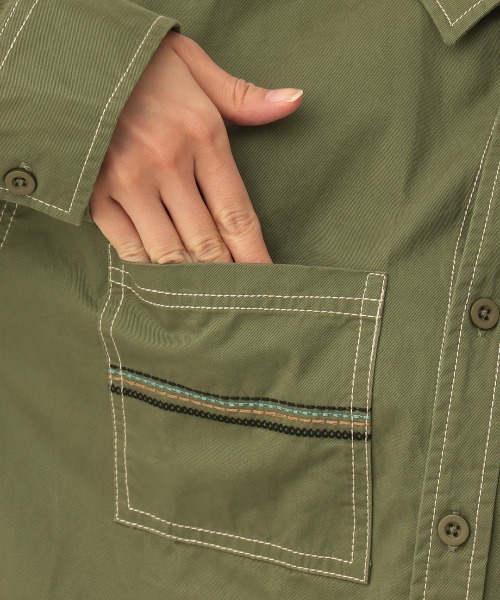 チチカカ（チチカカ）の「綿ツイルチマヨ刺繍シャツ（シャツ/ブラウス・レディース・ベージュ/カーキ・FREE）」の16枚目の写真