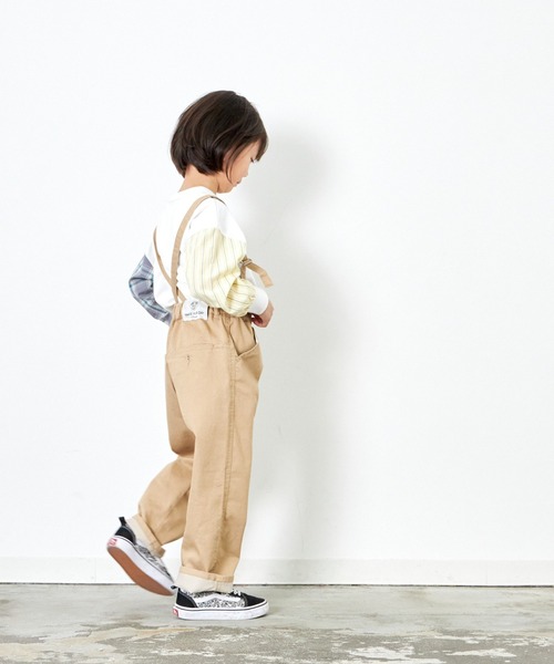 MAKE YOUR DAY（メイクユアデイ）の「チェックとストライプの袖の長袖Tシャツ■80～140cm（Tシャツ/カットソー・キッズ・グレー/オフホワイト・100/80/110/120/90/140/130）」の13枚目の写真