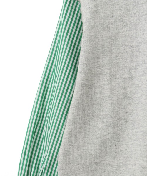 MAKE YOUR DAY（メイクユアデイ）の「チェックとストライプの袖の長袖Tシャツ■80～140cm（Tシャツ/カットソー・キッズ・グレー/オフホワイト・100/80/110/120/90/140/130）」の19枚目の写真