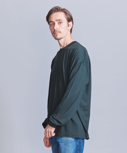 BEAUTY&YOUTH UNITED ARROWS（ビューティーアンドユースユナイテッドアローズ）の「ウォッシャブルウール ロングスリーブ Tシャツ ‐ MADE IN JAPAN ‐（Tシャツ/カットソー・メンズ・ネイビー/ダークグレー・XL/L/M/S）」の8枚目の写真