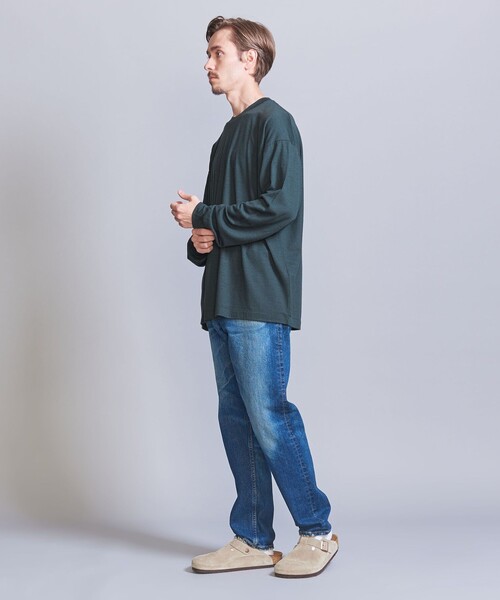 BEAUTY&YOUTH UNITED ARROWS（ビューティーアンドユースユナイテッドアローズ）の「ウォッシャブルウール ロングスリーブ Tシャツ ‐ MADE IN JAPAN ‐（Tシャツ/カットソー・メンズ・ネイビー/ダークグレー・XL/L/M/S）」の9枚目の写真
