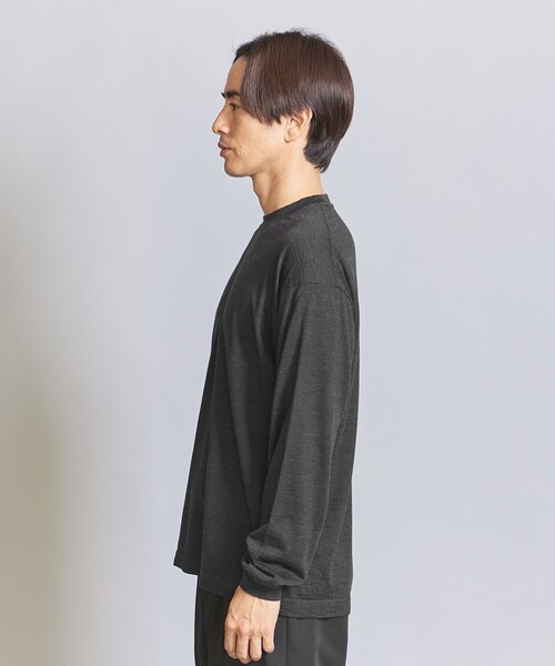BEAUTY&YOUTH UNITED ARROWS（ビューティーアンドユースユナイテッドアローズ）の「ウォッシャブルウール ロングスリーブ Tシャツ ‐ MADE IN JAPAN ‐（Tシャツ/カットソー・メンズ・ネイビー/ダークグレー・XL/L/M/S）」の12枚目の写真