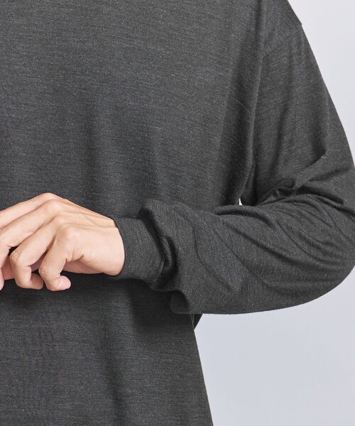 BEAUTY&YOUTH UNITED ARROWS（ビューティーアンドユースユナイテッドアローズ）の「ウォッシャブルウール ロングスリーブ Tシャツ ‐ MADE IN JAPAN ‐（Tシャツ/カットソー・メンズ・ネイビー/ダークグレー・XL/L/M/S）」の15枚目の写真