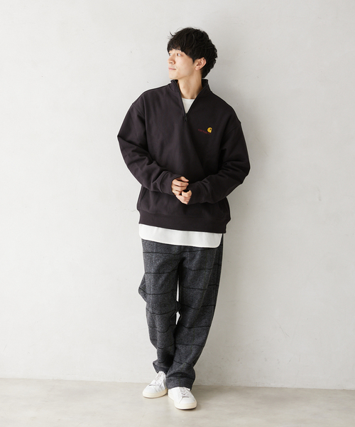 JOURNAL STANDARD relume(ジャーナルスタンダード レリューム)の「ウールボンディング チェックイージーパンツ(その他パンツ・メンズ・ブラック/チャコールグレー/ベージュ・LARGE/MEDIUM)」の4枚目の写真