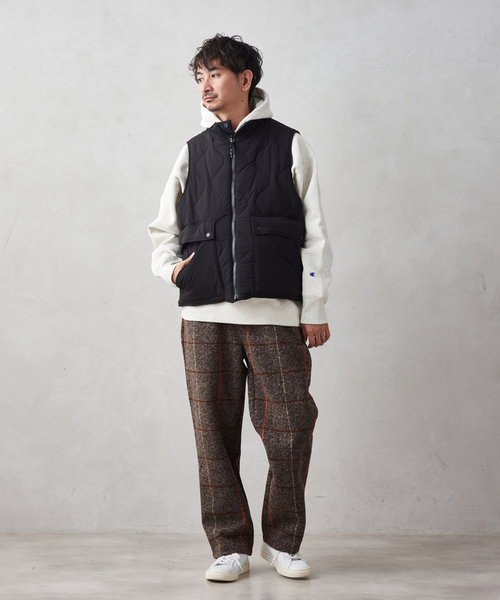 JOURNAL STANDARD relume(ジャーナルスタンダード レリューム)の「ウールボンディング チェックイージーパンツ(その他パンツ・メンズ・ブラック/チャコールグレー/ベージュ・LARGE/MEDIUM)」の6枚目の写真