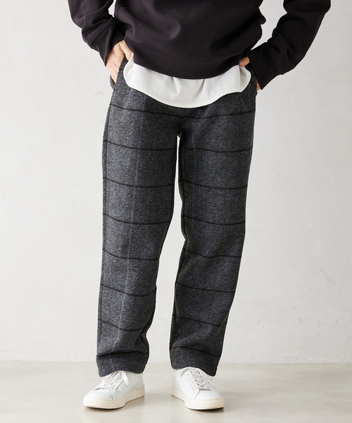 JOURNAL STANDARD relume(ジャーナルスタンダード レリューム)の「ウールボンディング チェックイージーパンツ(その他パンツ・メンズ・ブラック/チャコールグレー/ベージュ・LARGE/MEDIUM)」の12枚目の写真