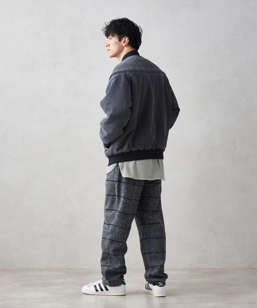 JOURNAL STANDARD relume(ジャーナルスタンダード レリューム)の「ウールボンディング チェックイージーパンツ(その他パンツ・メンズ・ブラック/チャコールグレー/ベージュ・LARGE/MEDIUM)」の18枚目の写真