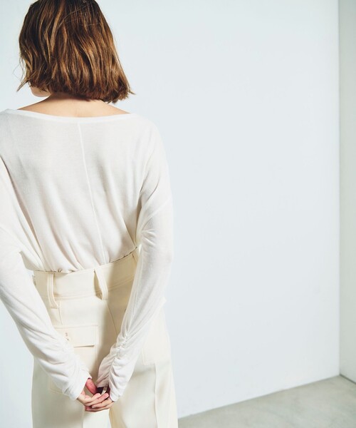 GRACE CONTINENTAL（グレースコンチネンタル）の「ロゴ刺繍カットトップ（Tシャツ/カットソー・レディース・グレー/ホワイト/ブラック・36）」の18枚目の写真