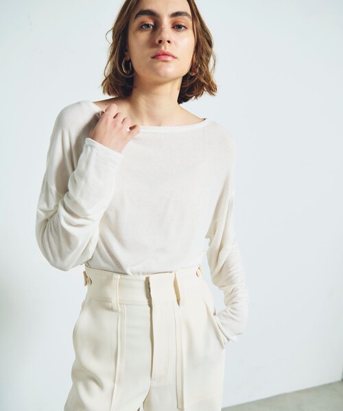 GRACE CONTINENTAL（グレースコンチネンタル）の「ロゴ刺繍カットトップ（Tシャツ/カットソー・レディース・グレー/ホワイト/ブラック・36）」の19枚目の写真