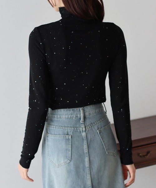 BLUEEAST（ブルーイースト）の「ラメシアートップス（Tシャツ/カットソー・レディース・ベージュ/ホワイト/ブラウン/ブラック・MEDIUM）」の10枚目の写真