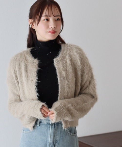 BLUEEAST（ブルーイースト）の「ラメシアートップス（Tシャツ/カットソー・レディース・ベージュ/ホワイト/ブラウン/ブラック・MEDIUM）」の11枚目の写真