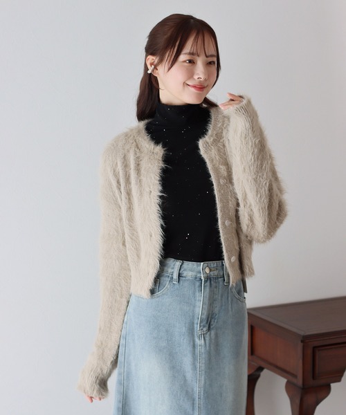 BLUEEAST（ブルーイースト）の「ラメシアートップス（Tシャツ/カットソー・レディース・ベージュ/ホワイト/ブラウン/ブラック・MEDIUM）」の12枚目の写真