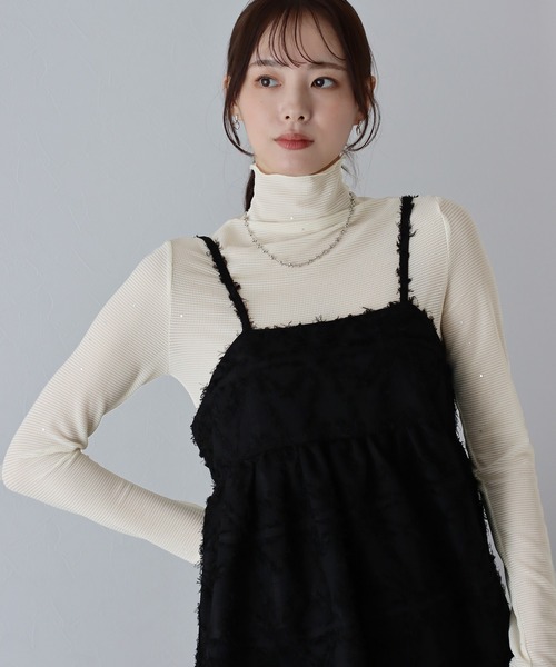 BLUEEAST（ブルーイースト）の「ラメシアートップス（Tシャツ/カットソー・レディース・ベージュ/ホワイト/ブラウン/ブラック・MEDIUM）」の19枚目の写真