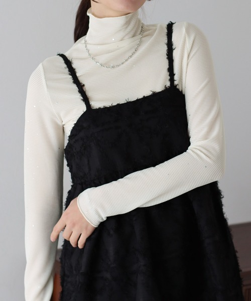 BLUEEAST（ブルーイースト）の「ラメシアートップス（Tシャツ/カットソー・レディース・ベージュ/ホワイト/ブラウン/ブラック・MEDIUM）」の18枚目の写真