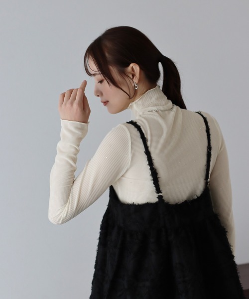 BLUEEAST（ブルーイースト）の「ラメシアートップス（Tシャツ/カットソー・レディース・ベージュ/ホワイト/ブラウン/ブラック・MEDIUM）」の22枚目の写真