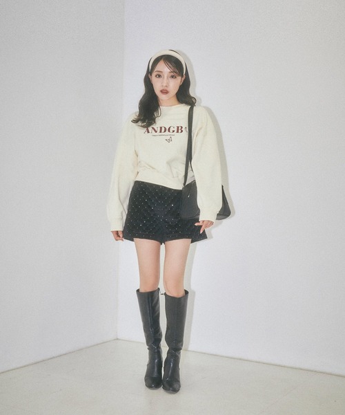 ANDGEEBEE（アンジービー）の「バタフライロゴ裏起毛スウェット（スウェット・レディース・アイボリー/ブルー・FREE）」の5枚目の写真