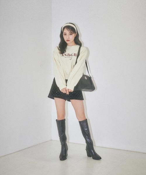 ANDGEEBEE（アンジービー）の「バタフライロゴ裏起毛スウェット（スウェット・レディース・アイボリー/ブルー・FREE）」の6枚目の写真