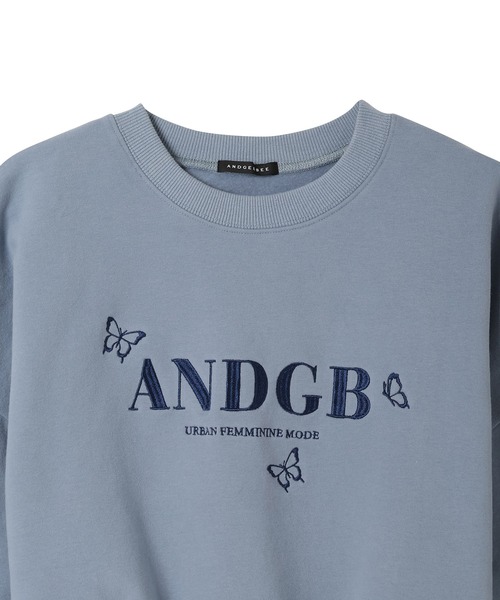 ANDGEEBEE（アンジービー）の「バタフライロゴ裏起毛スウェット（スウェット・レディース・アイボリー/ブルー・FREE）」の17枚目の写真