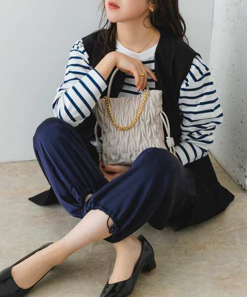 RODE SKO（ロデスコ）の「チェーンドロストバッグ（ハンドバッグ・レディース・イエロー/オフホワイト/ライトブルー・ONE）」の9枚目の写真