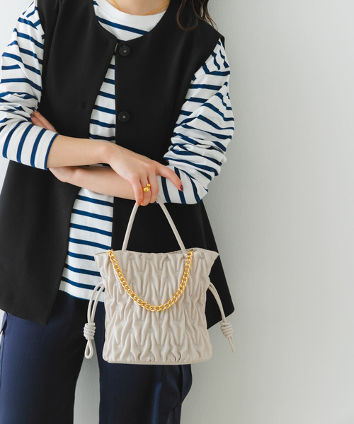 RODE SKO（ロデスコ）の「チェーンドロストバッグ（ハンドバッグ・レディース・イエロー/オフホワイト/ライトブルー・ONE）」の11枚目の写真