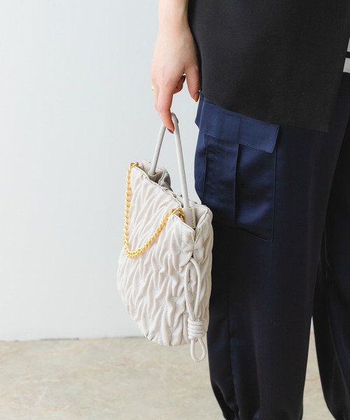 RODE SKO（ロデスコ）の「チェーンドロストバッグ（ハンドバッグ・レディース・イエロー/オフホワイト/ライトブルー・ONE）」の19枚目の写真