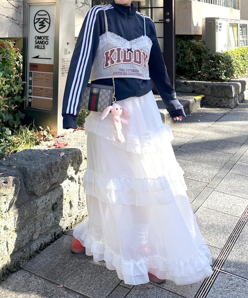 Alley by w closet（アリーバイダブルクローゼット）の「【Alley】プリントレースキャミ（キャミソール・レディース・イエロー/グレー・FREE）」の9枚目の写真