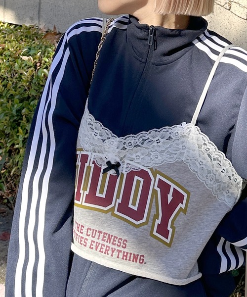 Alley by w closet（アリーバイダブルクローゼット）の「【Alley】プリントレースキャミ（キャミソール・レディース・イエロー/グレー・FREE）」の14枚目の写真