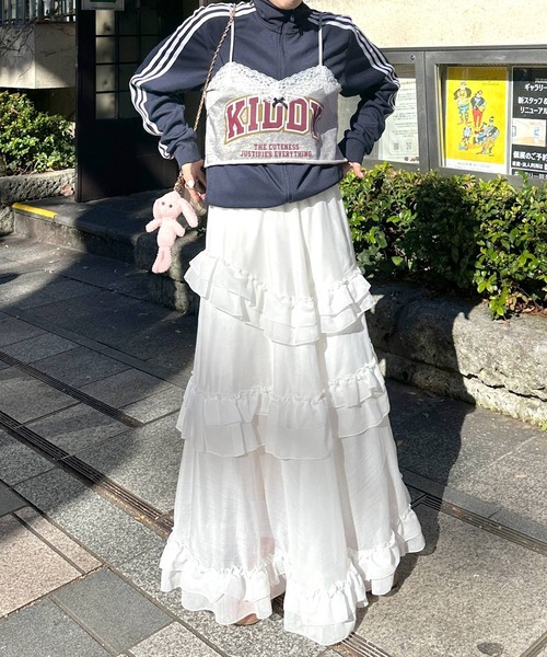 Alley by w closet（アリーバイダブルクローゼット）の「【Alley】プリントレースキャミ（キャミソール・レディース・イエロー/グレー・FREE）」の15枚目の写真