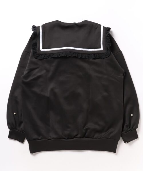 Ank Rouge(アンクルージュ)の「リボンハートパーツセーラーパーカー(パーカー・レディース・ブラック/ホワイト/ピンク・M)」の4枚目の写真