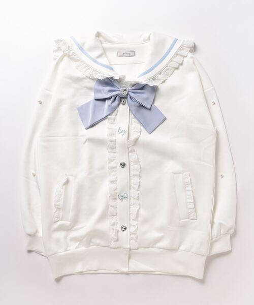 Ank Rouge(アンクルージュ)の「リボンハートパーツセーラーパーカー(パーカー・レディース・ブラック/ホワイト/ピンク・M)」の16枚目の写真