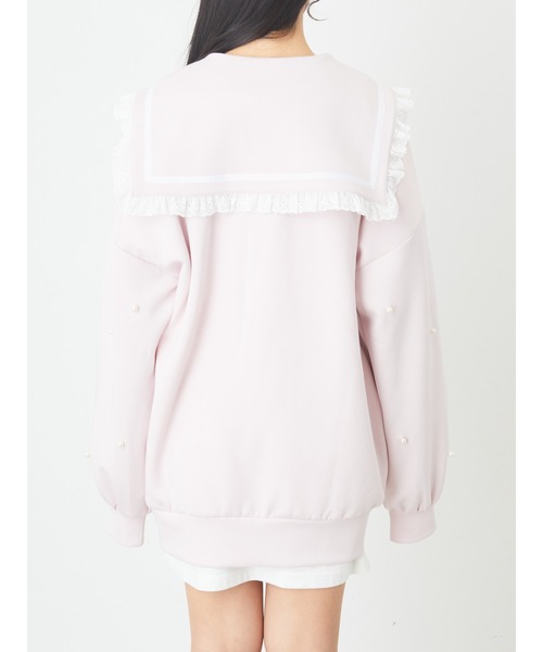 Ank Rouge(アンクルージュ)の「リボンハートパーツセーラーパーカー(パーカー・レディース・ブラック/ホワイト/ピンク・M)」の11枚目の写真