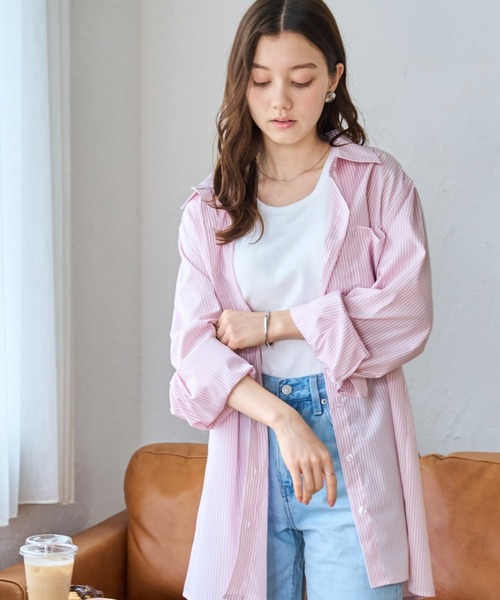 WEGO（ウィゴー）の「WEGO/カラールーズシャツ（シャツ/ブラウス・レディース・その他1/ホワイト/イエロー系その他5/ブルー系その他4・FREE）」の4枚目の写真