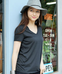 AZUL by moussy | TC天竺BCヨーク切替V/N半袖PO(Tシャツ/カットソー)