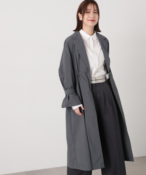 N.（N. Natural Beauty Basic）（エヌエヌナチュラルビューティーベーシック）の「◆ナイロンタフタロングコート（その他アウター・レディース・チャコールグレー/アイボリー・MEDIUM）」の5枚目の写真