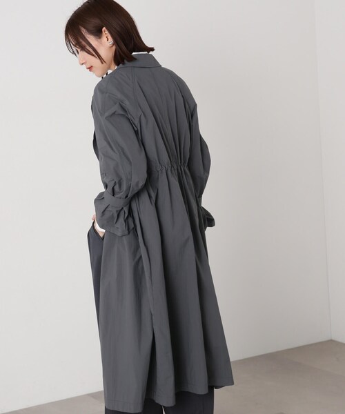 N.（N. Natural Beauty Basic）（エヌエヌナチュラルビューティーベーシック）の「◆ナイロンタフタロングコート（その他アウター・レディース・チャコールグレー/アイボリー・MEDIUM）」の8枚目の写真