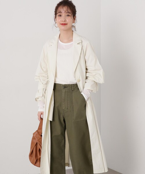 N.（N. Natural Beauty Basic）（エヌエヌナチュラルビューティーベーシック）の「◆ナイロンタフタロングコート（その他アウター・レディース・チャコールグレー/アイボリー・MEDIUM）」の15枚目の写真