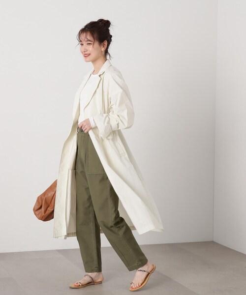 N.（N. Natural Beauty Basic）（エヌエヌナチュラルビューティーベーシック）の「◆ナイロンタフタロングコート（その他アウター・レディース・チャコールグレー/アイボリー・MEDIUM）」の17枚目の写真