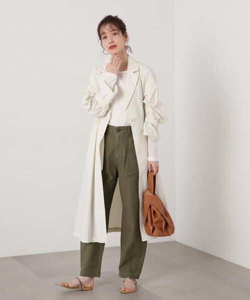 N.（N. Natural Beauty Basic）（エヌエヌナチュラルビューティーベーシック）の「◆ナイロンタフタロングコート（その他アウター・レディース・チャコールグレー/アイボリー・MEDIUM）」の18枚目の写真