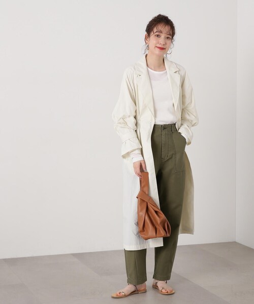 N.（N. Natural Beauty Basic）（エヌエヌナチュラルビューティーベーシック）の「◆ナイロンタフタロングコート（その他アウター・レディース・チャコールグレー/アイボリー・MEDIUM）」の19枚目の写真