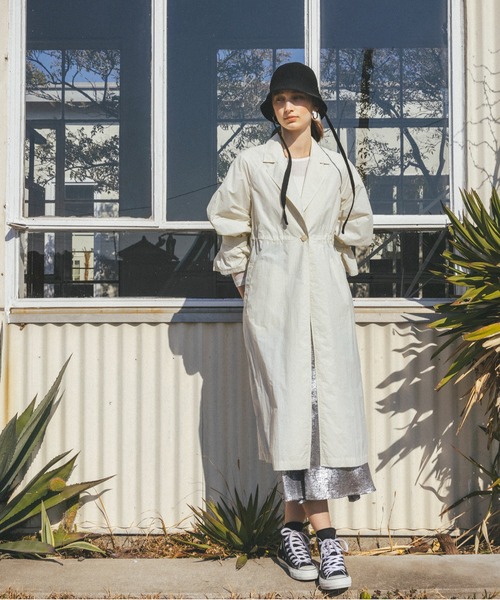 N.（N. Natural Beauty Basic）（エヌエヌナチュラルビューティーベーシック）の「◆ナイロンタフタロングコート（その他アウター・レディース・チャコールグレー/アイボリー・MEDIUM）」の3枚目の写真