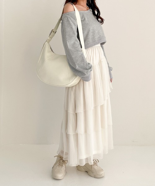 m0851 ウエストバッグ フェイクレザー ホワイト Heather（ヘザー）の「フェイクレザーボディBAG 109472（ボディ