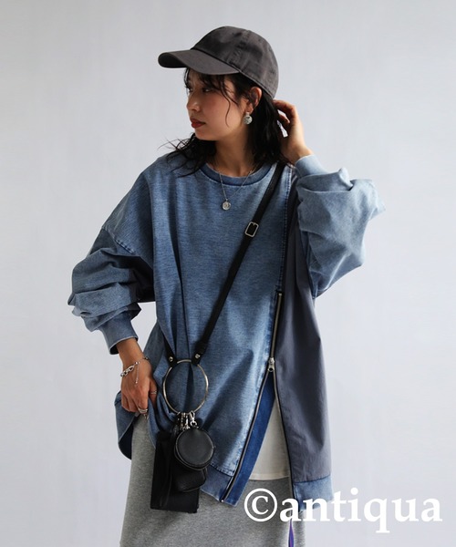 antiqua（アンティカ）の「切替えナイロントップス（Tシャツ/カットソー・レディース・ブルー/ブラック・FREE）」の17枚目の写真