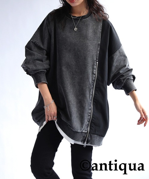 antiqua（アンティカ）の「切替えナイロントップス（Tシャツ/カットソー・レディース・ブルー/ブラック・FREE）」の3枚目の写真